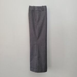 Wide leg pinstripe cuffed pants, 12, grey